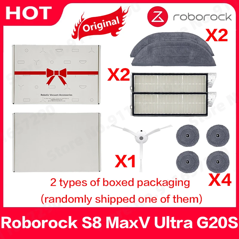 Original Roborock S8 MaxV Ultra G20S Robot Vacuum Spare Parts Side Brushes Mop Cloths HEPA Filters Accessories