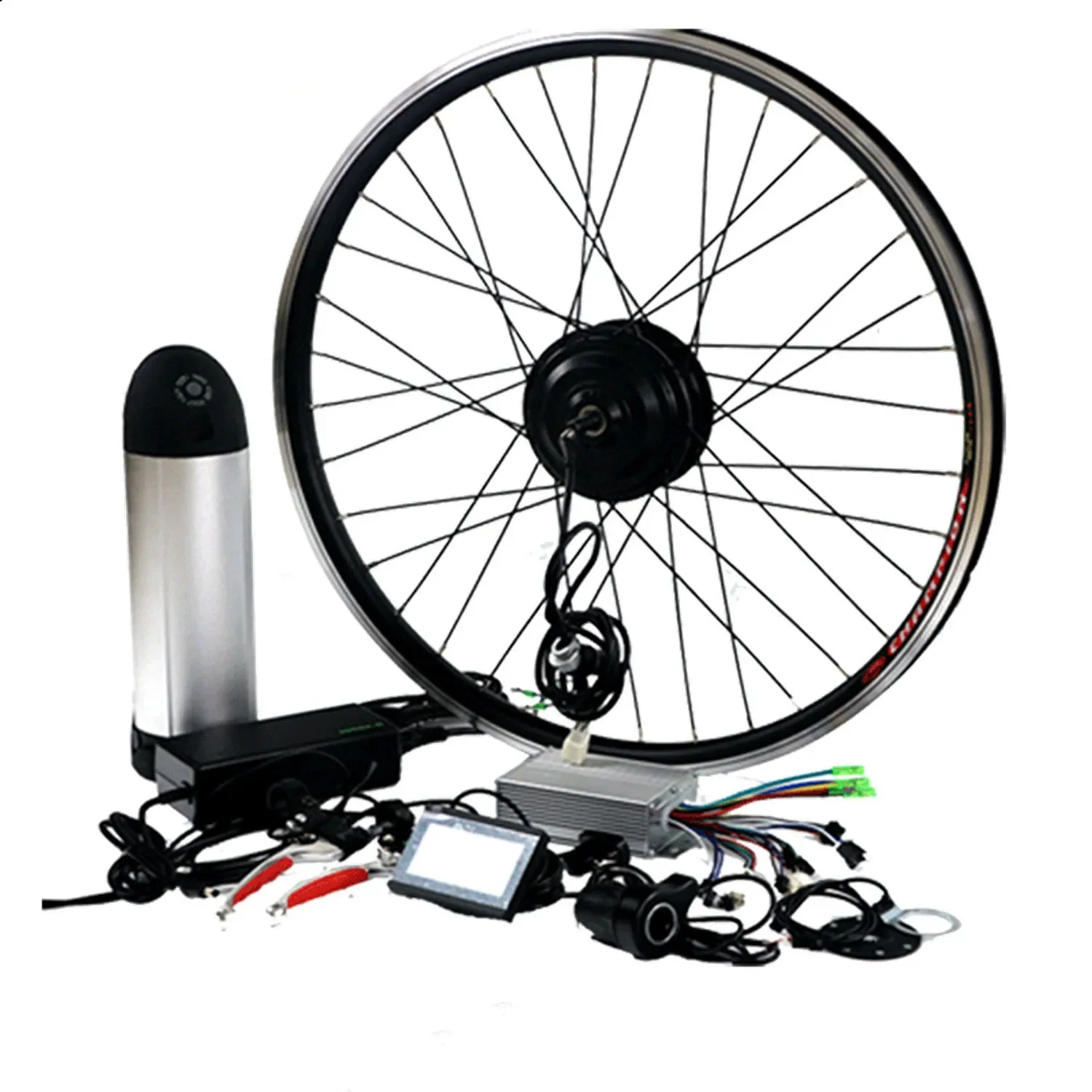 

Hot Sale Fat Ebike Rim 26'' Brushless Gearless Hub Motor Kit Electric Fat Bike DIY Conversion Kits Lithium Battery LCD 36V Thumb