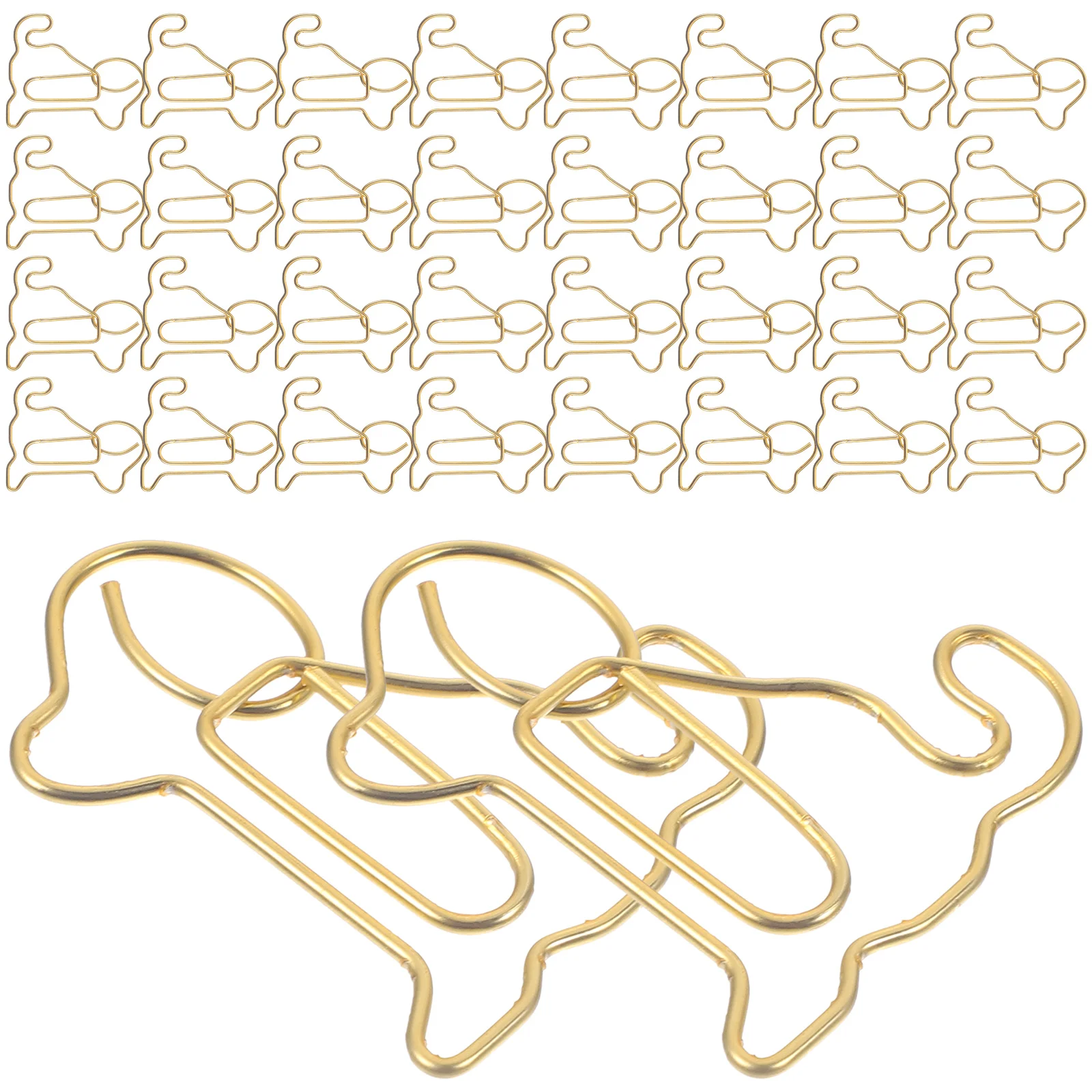 50 Pcs Sitting Dog Bookcase Paper Clips File Bookend for Cute Metal Office Paperclips Small Baby