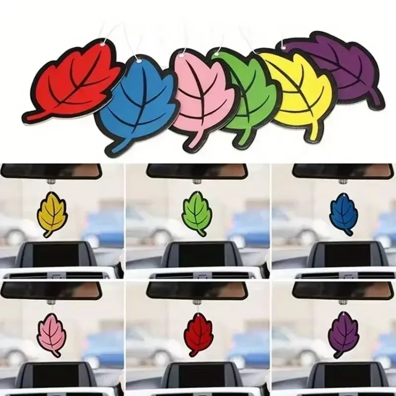 

6/12/24/36pcs Natural Scented Tea Car Air Freshener Leaf Shape Hanging Paper Lavender Vanilla Fragrance Interior Accessories