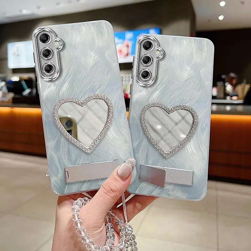 A14 シンプルメッキスタンド付きストラップ付きスマホケース サムスン A14 A16 A13 A12 A11 A10S A06 A04E A04 A03 A03S A02S カバー