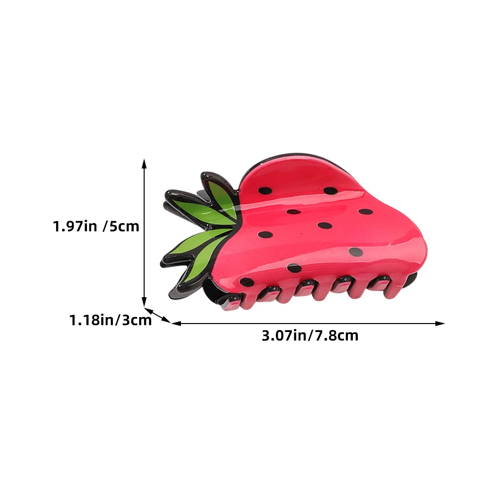 3 Pcs Watermelon Hair Clip Fruit Accessories Women Cartoon Claw for Girl