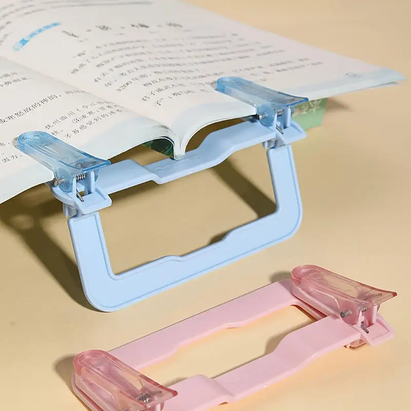 1Pc Folding Book Holder, Thick and High-Quality ABS Reading Stand, Double-Head Clamps, Gift for Reading Enthusiasts