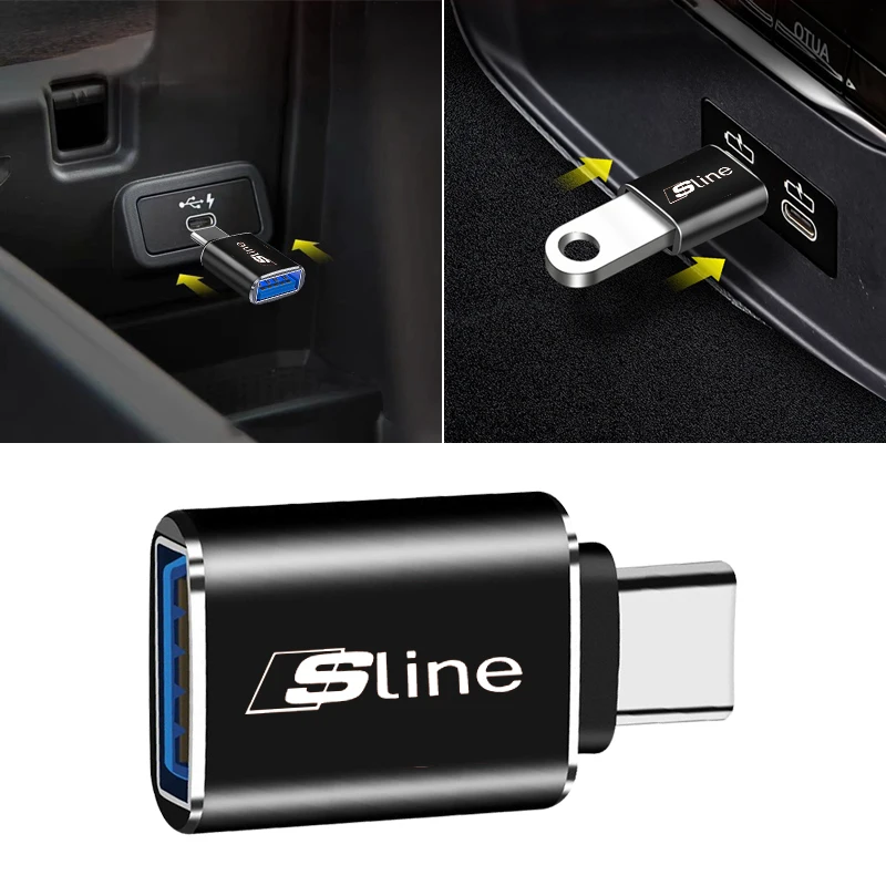 Car Usb Type C Cable Converter Charging Adapter for Audi QUATTRO Sline RS A4 B8 B6 B7 B9 A3 8P 8V 8L A6 C7 C6 C5 A5 Q2 Q3 Q5