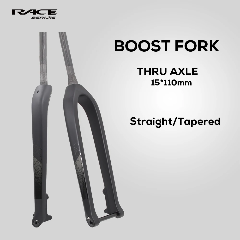 

MTB Thru Axle 15*110mm Boost Fork,Full Carbon Bike Straight Or Tapared Rigid Bicycle Front Fork,26"/27.5"/29" ,Disc Brake