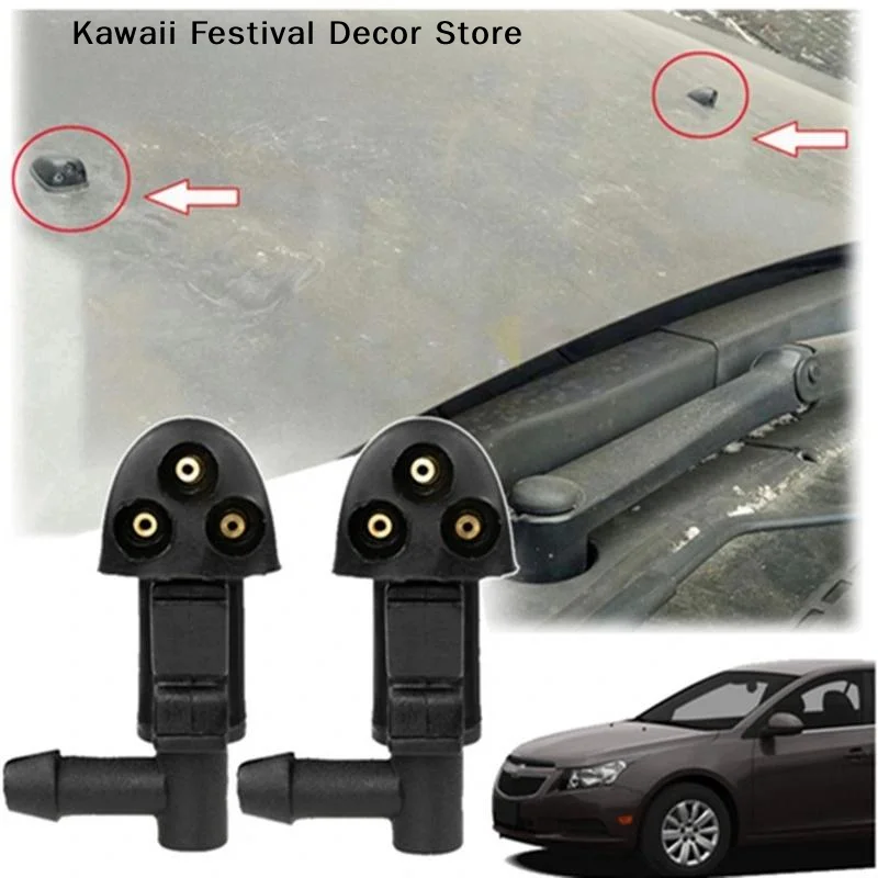 【K】1/2/4Pcs Front Washer Jet Nozzles 3 Holes Car Windshield Wiper Water Spray Nozzle 901-955-PZ01 94556605 2009-2016 For Cruze