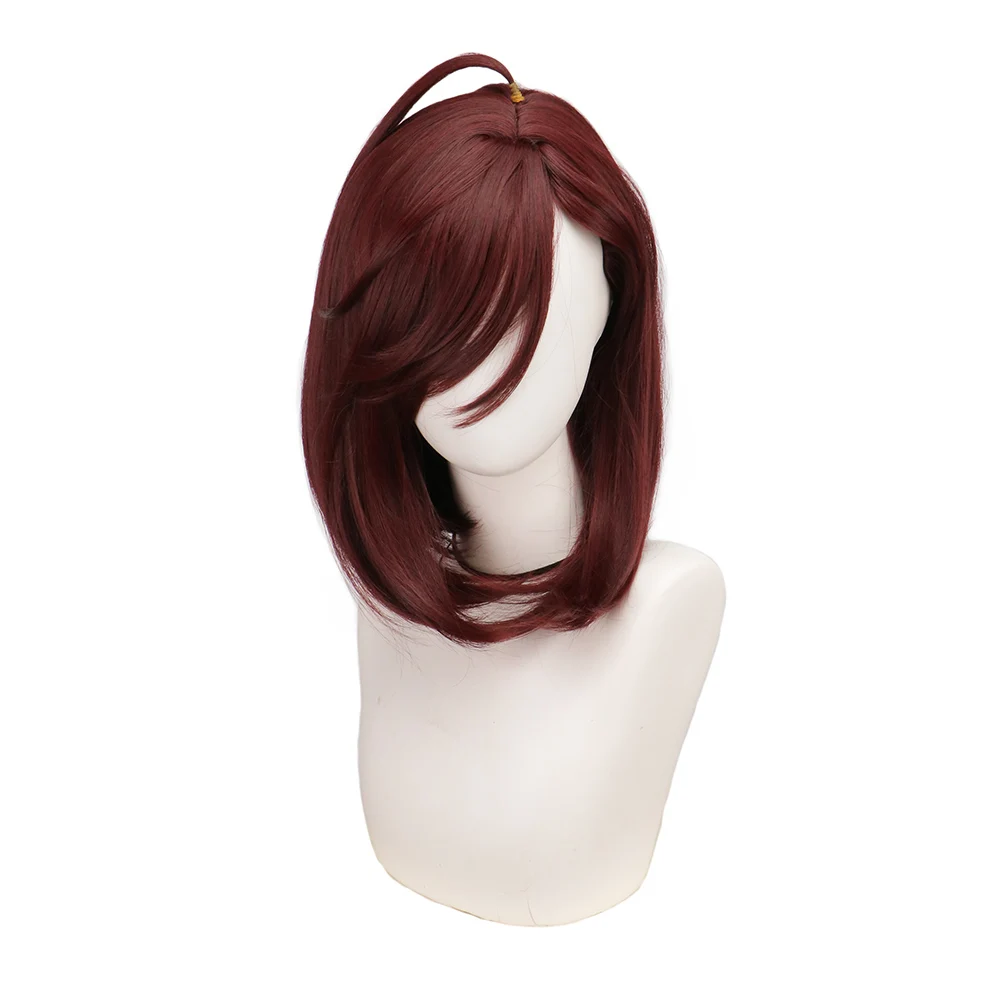 

Momo Ayase Cosplay Wig Short Straight Dark Brown Wig with Bangs Anime DAN DA DAN Synthetic Fiber Hair Wigs for Women Girls Costu