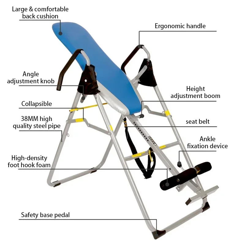 HW701 Handstand Machine Household Abdominal Lifting Device Inversion Therapy Lumbar Muscle Stretcher Steel Pipe Inversion Table