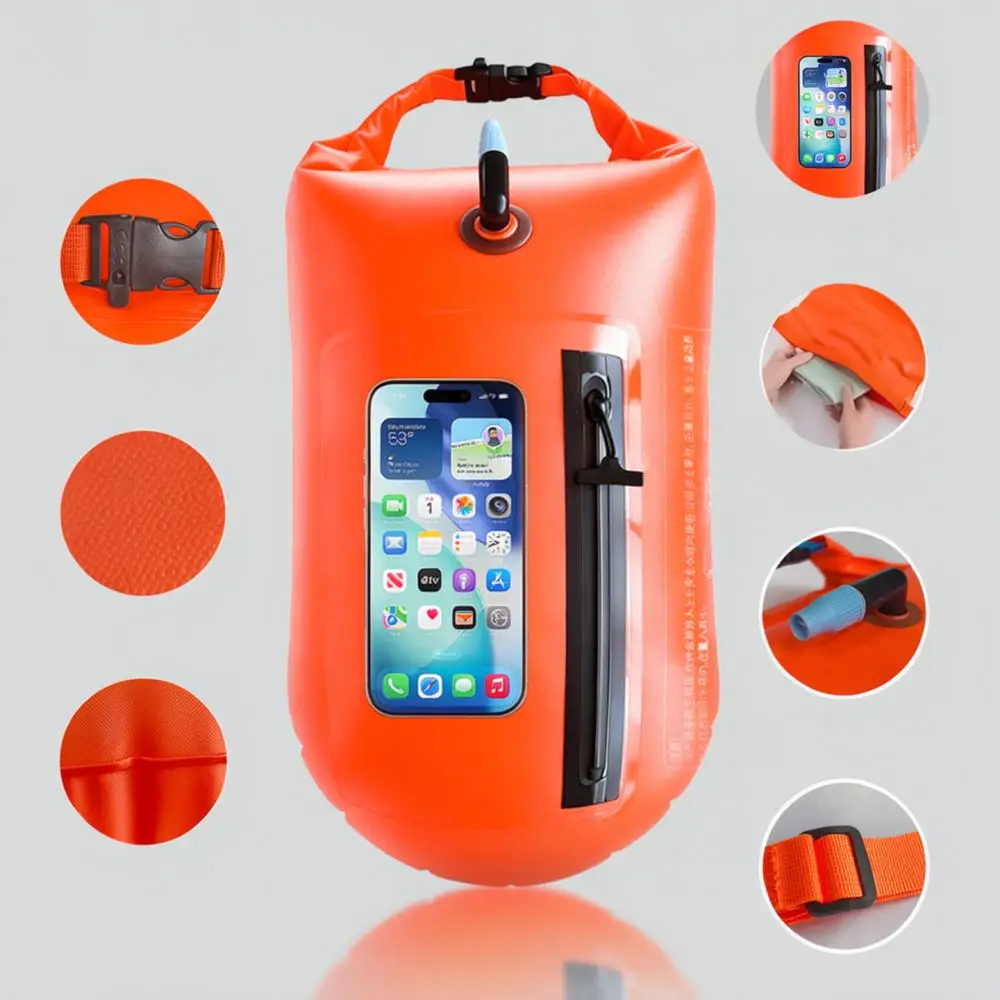 Open Water Swimming Buoy Tow Float Safety Dry Bag For Adults Outdoor Water Sports Inflatable Lifesaving Floating Bag