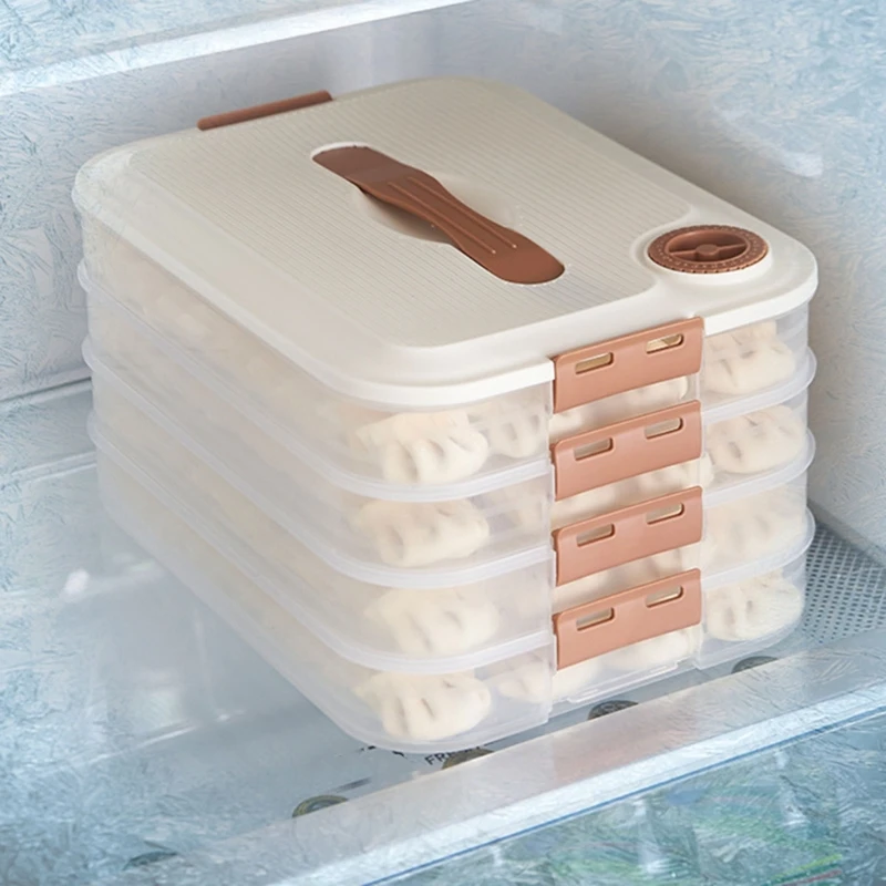 Multi-layer Dumpling Storage Box with Lid Restaurant Dining Room Kitchen Froze