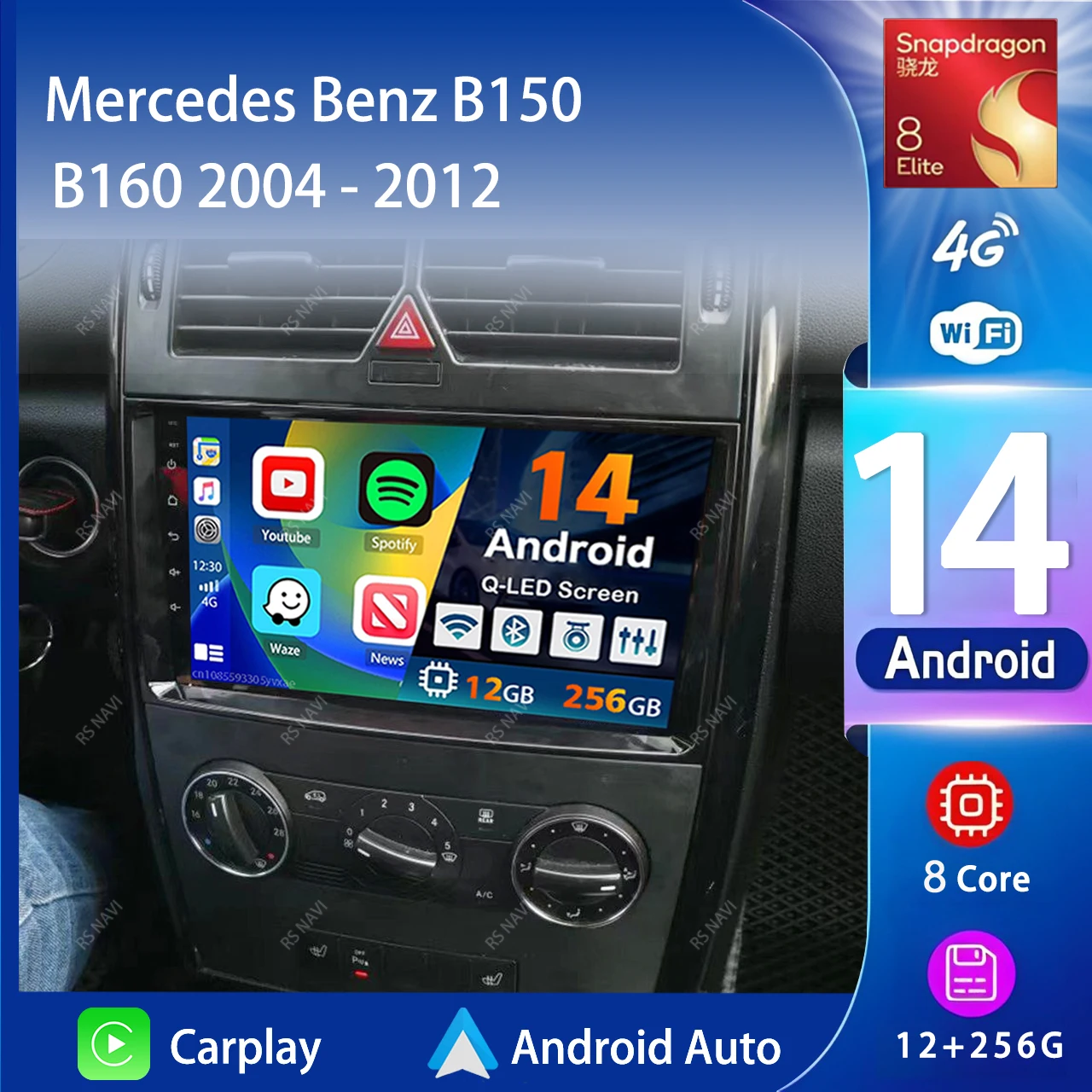 

Android 14 Carplay Auto Car Radio Multimedia For Mercedes Benz B200 Sprinter W906 W639 AB Class W169 W245 Stereo Head Unit 2DIN