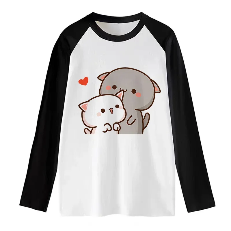 Harajuku T-Shirt Neu im Trend 2026 Damen Langarm-Raglan-T-Shirt für Tägliche Freizeitkleidung Sportlich und Elegant Kawaii Oberteile – Detail 7