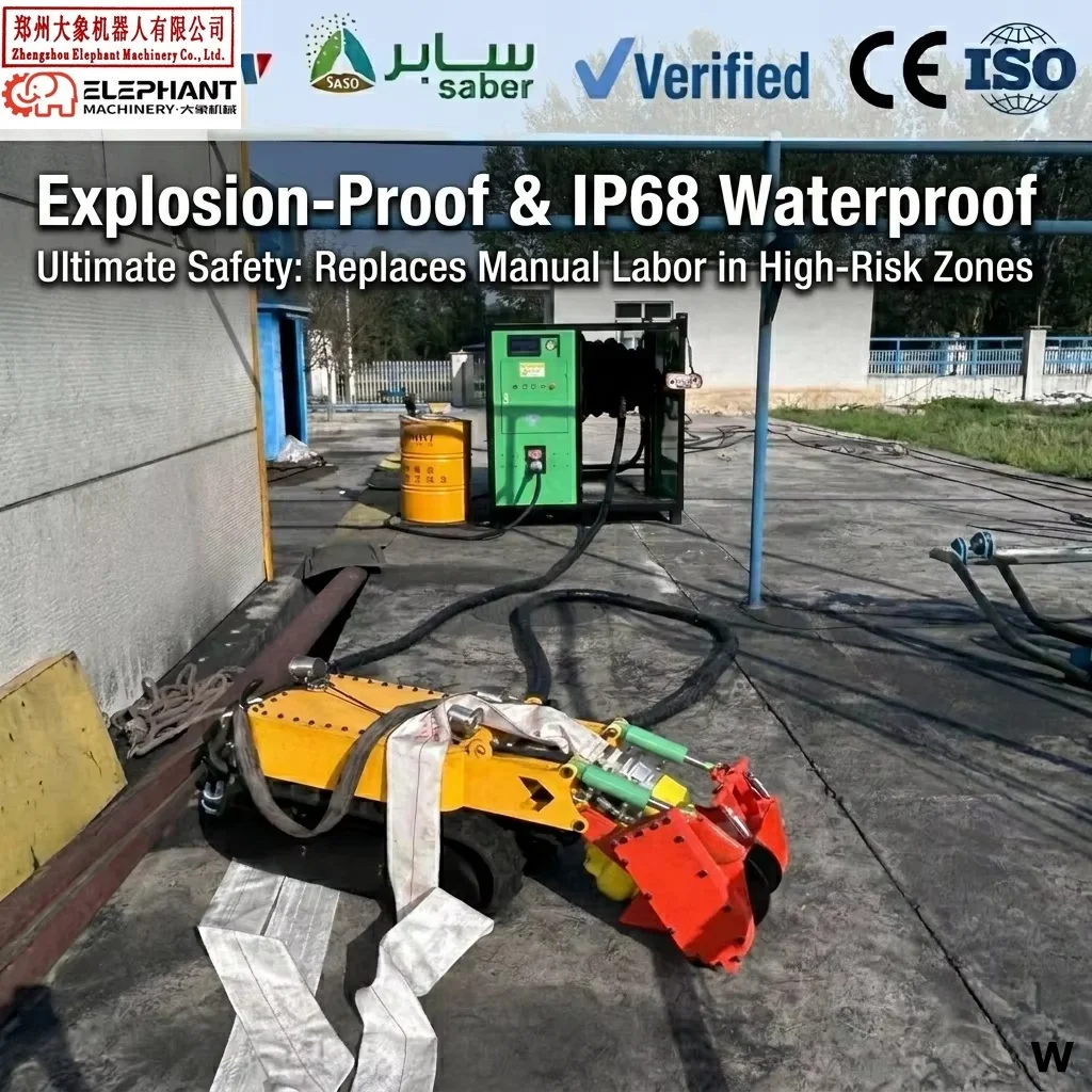 Non-destructive Silt Removal Robot for Urban River Desilting Culvert Tunnel and Cooling Water Intake Cleaning