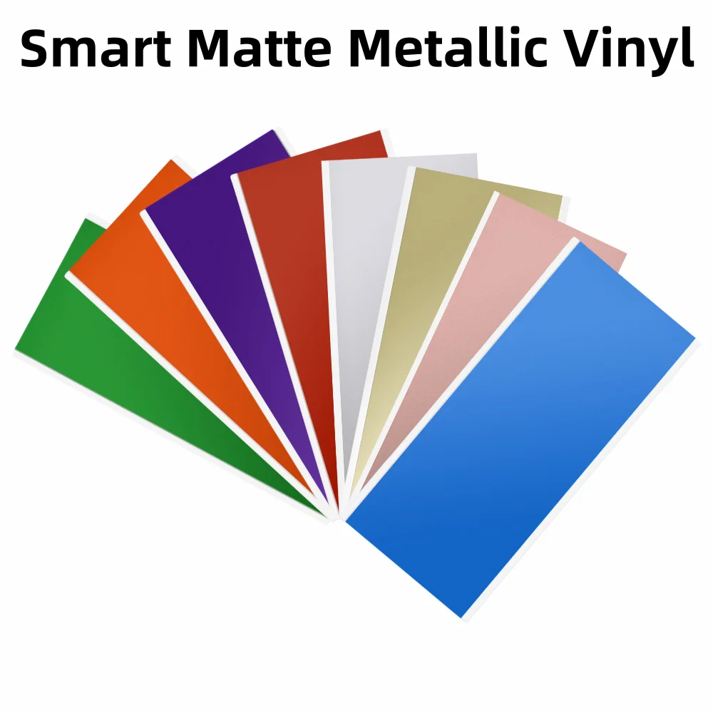 8 uds/16 Uds vinilo metálico mate inteligente Compatible con Cricut Joy, vinilo adhesivo permanente de 5,5x12 pulgadas para tazas, ventanas, decoración