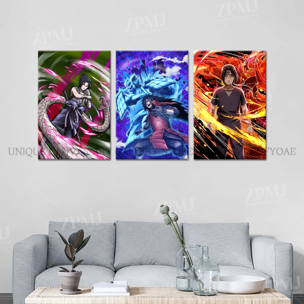 Poster Seni Dinding Cetak Kanvas Anime Naruto Klasik Lukisan Uchiha Madara Gambar Dekorasi Rumah Tsunade Tanpa Bingkai untuk Ruang Tamu