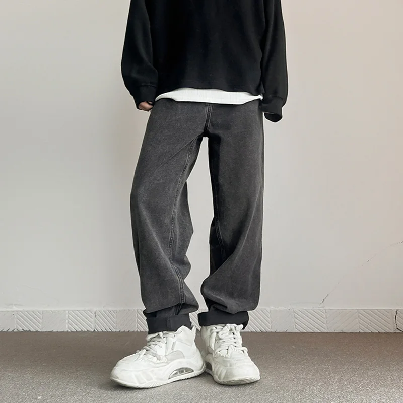 

2025 Autumn Winter American Retro High Street Jeans, Loose Versatile Casual Men's Straight Pants, Available in Plus Sizes