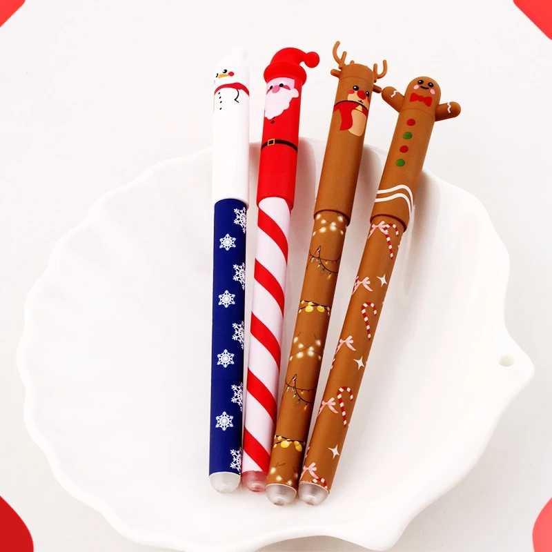 

12 Pcs Eraserable Gel Pens Set Christmas Elk Santa Writing Supplies Back To School