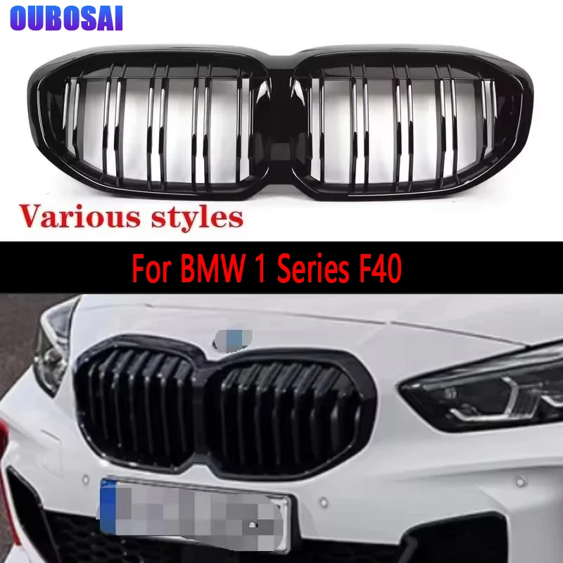 

Для BMW 1 серии F40 M135i 128 2021-IN решетка почек глянцевый черный ABS M стиль цвет пластиковый передний бампер авто декоративная решетка