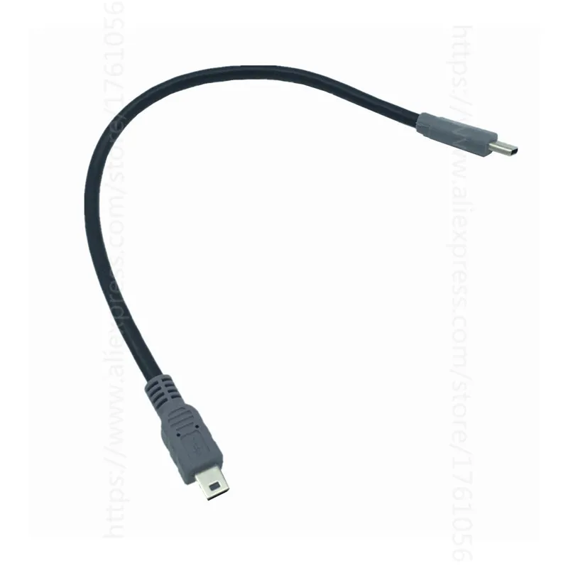 USB 3.1 Type C Male To Mini USB 5 Pin B Male Plug Converter OTG Adapter Lead Data Cable for Mobile Macbook 25cm 100cm