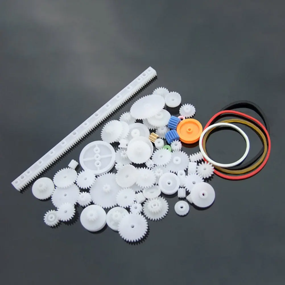 60Pcs Robot Parts Gear Package Plastic Assortment Set Stable Long Service Life for Mechanical Design DIY Use Gear Package Parts