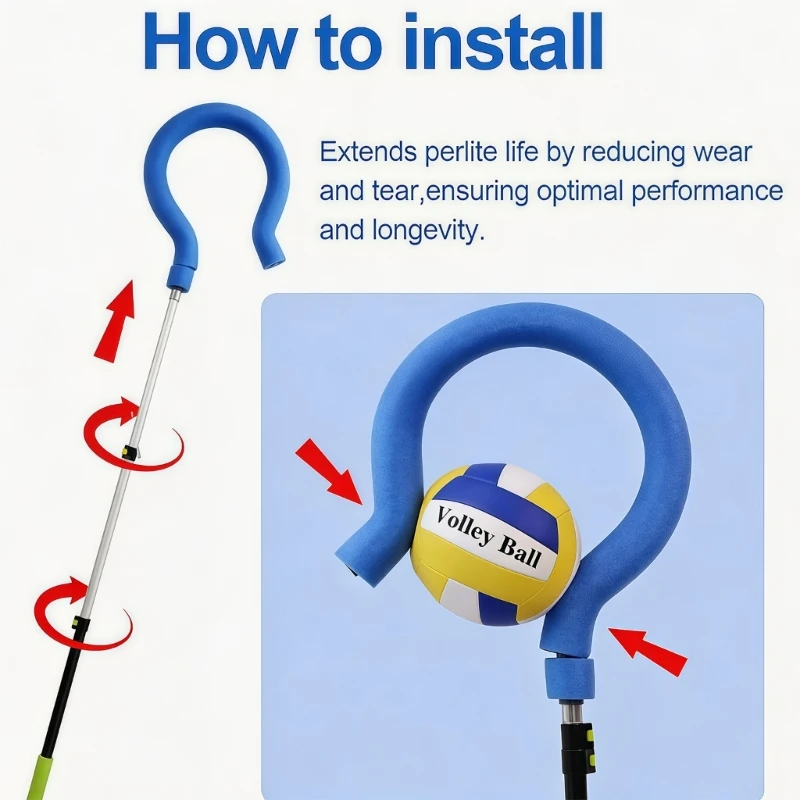 Independent Volleyball Hitting Trainer with Variable Height and Hanging Position for Attack, Hitting-Form, and Arm-Action 69HD
