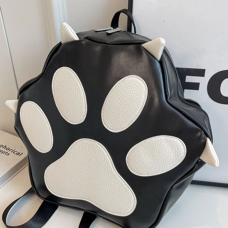 Cat Claw Bags for Women Trend Fashion PU Leather Aesthetic Backpacks Female Cute School White Bag Sac De Luxe Femme Low Price