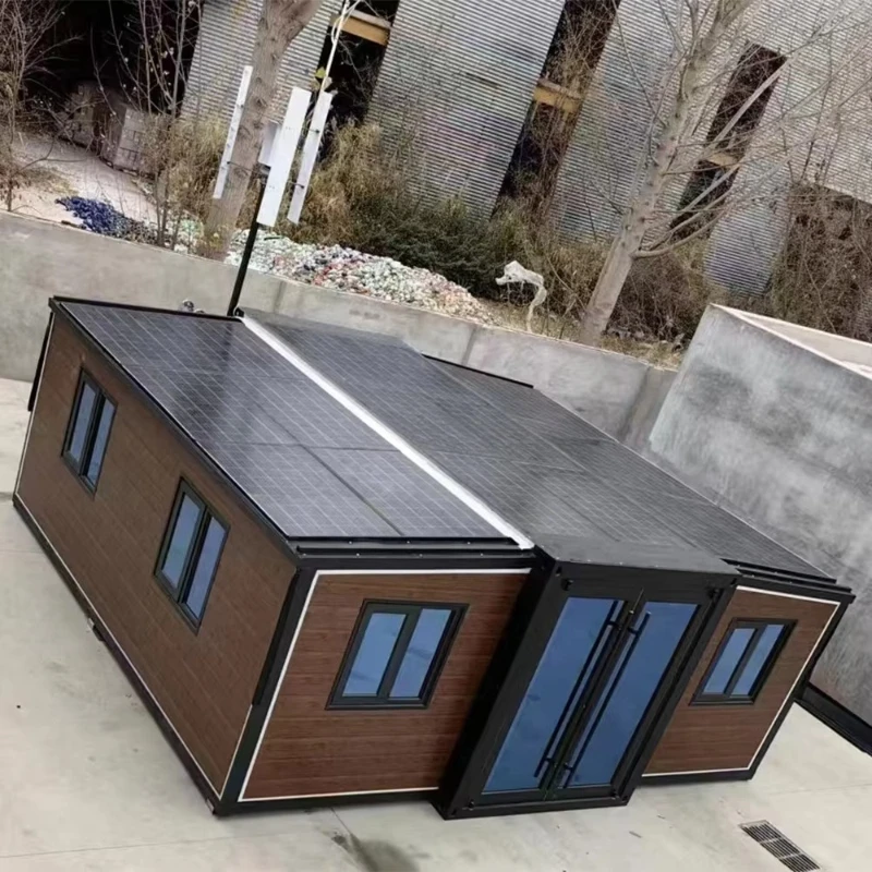 Casa fuera de la red, Panel Solar y Villa de generación eólica, móvil expandible, prefabricado, Villa pequeña, casa ampliable