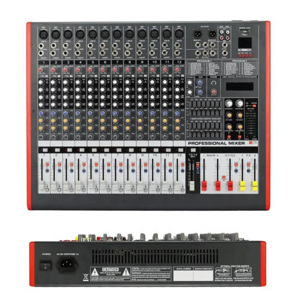 

MiCWL 12 Channel Double Group Audio Mixer Music Recording Mixing Console For Professional Stage Performance 90V-250V