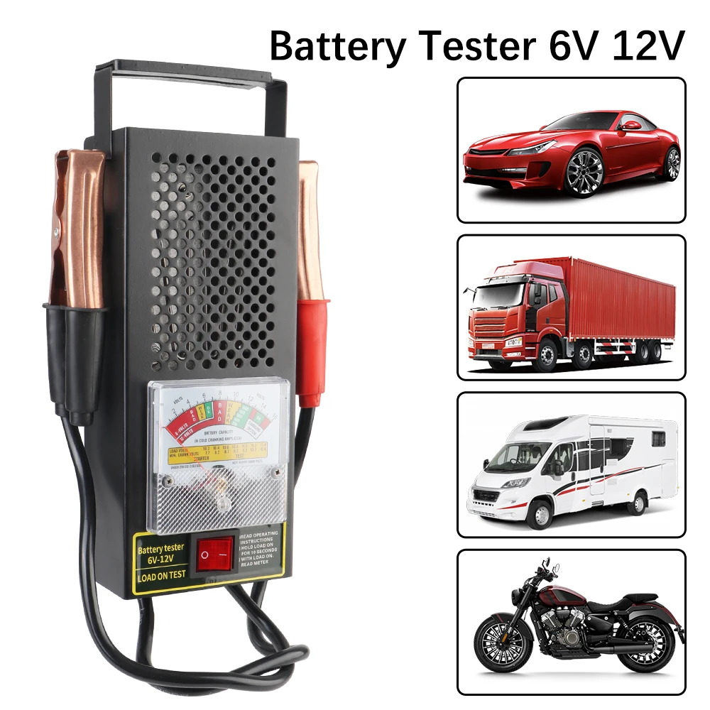 Alternador de prueba de descarga, acumulador de camión automático, probador de carga de batería de coche Universal para batería de plomo y ácido, accesorios para automóviles de 6V y 12V