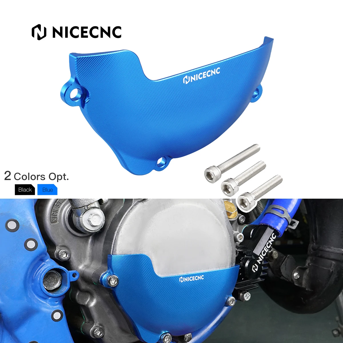 NiceCNC For Yamaha YZ85 YZ 85 2002-2023 Motocross Clutch Cover Guard Half-Covered Protector Aluminum 2022 2021 2020 2019 2018