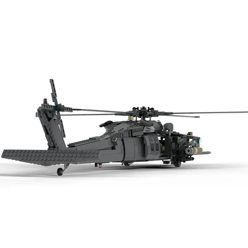 Military Helicopter Model Moc Building Bricks MH-60L Black Hawk Technology Modular Blocks Gifts Christmas Toys DIY Sets Assembly