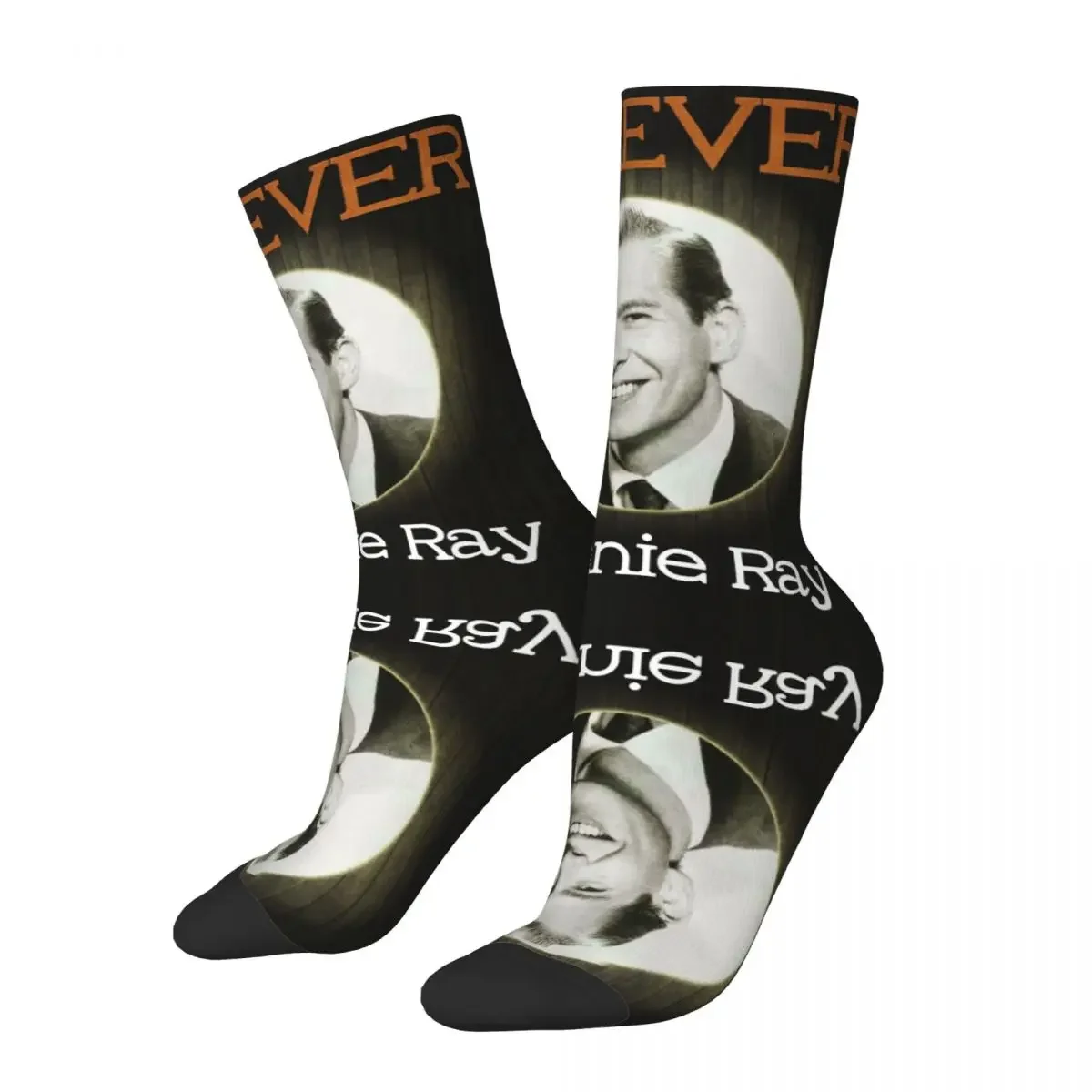 Music Fan Men's Socks Retro Harajuku J-Johnnie Ray Singer Street Style Novelty Pattern Crew Sock