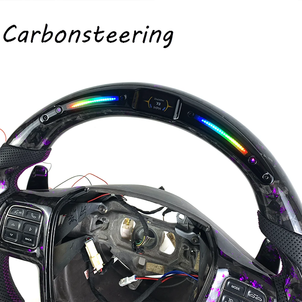 For Chrysler 300C 300C 300SRT 200 200S Convertible Grand Voyager Town and Country Custom Carbon Fiber Steering Wheel with LED