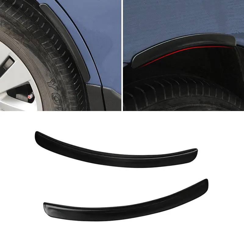 2Pcs Car Exterior Accessories Universal Fender Vents Protector Cover Rubber Wheel Arch Eyebrow Anti-collision Strip Stickers