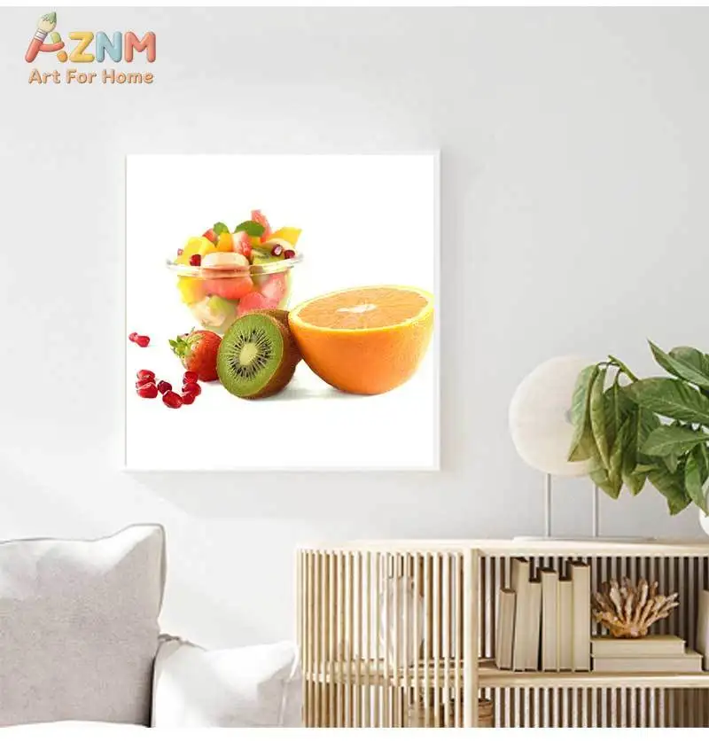 AZNM Creative Fruit Vegetable Bicycle Art Canvas Wall Print Decor