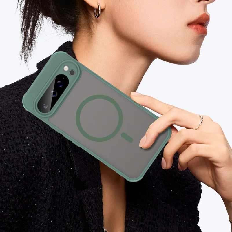 حافظة رفيعة غير لامعة للأعمال لهاتف Magsafe لهاتف Google Pixel 10 Pro XL 9A 9 Pro XL غطاء شحن لاسلكي مغناطيسي للكمبيوتر الشخصي