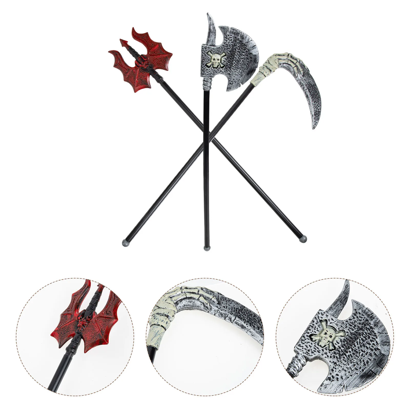 

3pcs Lifelike For Kids Party Stage Performance Festival Cosplay Plastic Performance Prop Decor Plastic Role Play