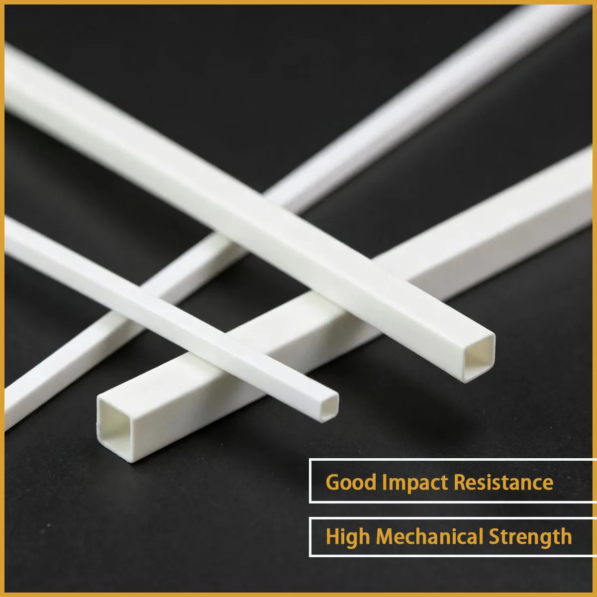 Size 2 * 1mm-10 * 8mm white ABS plastic square tube for protective covers, teaching aids profiles, etc
