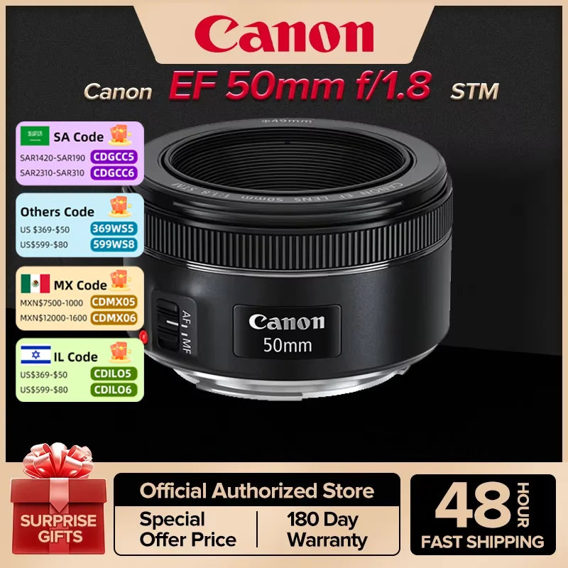 Canon EF 50mm f/1.8 STM Lens  for Canon full frame SLR camera for Canon 5DII 5DIII 5DIV 6D 6DII