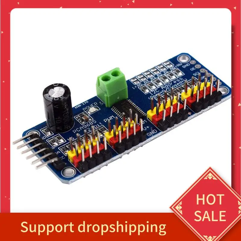 

B44C PCA9685 16 Channel 12-Bit PWM Servo Motor Driver I2C Module For Arduino Or Raspberry Pi Shield Module Servo Shield