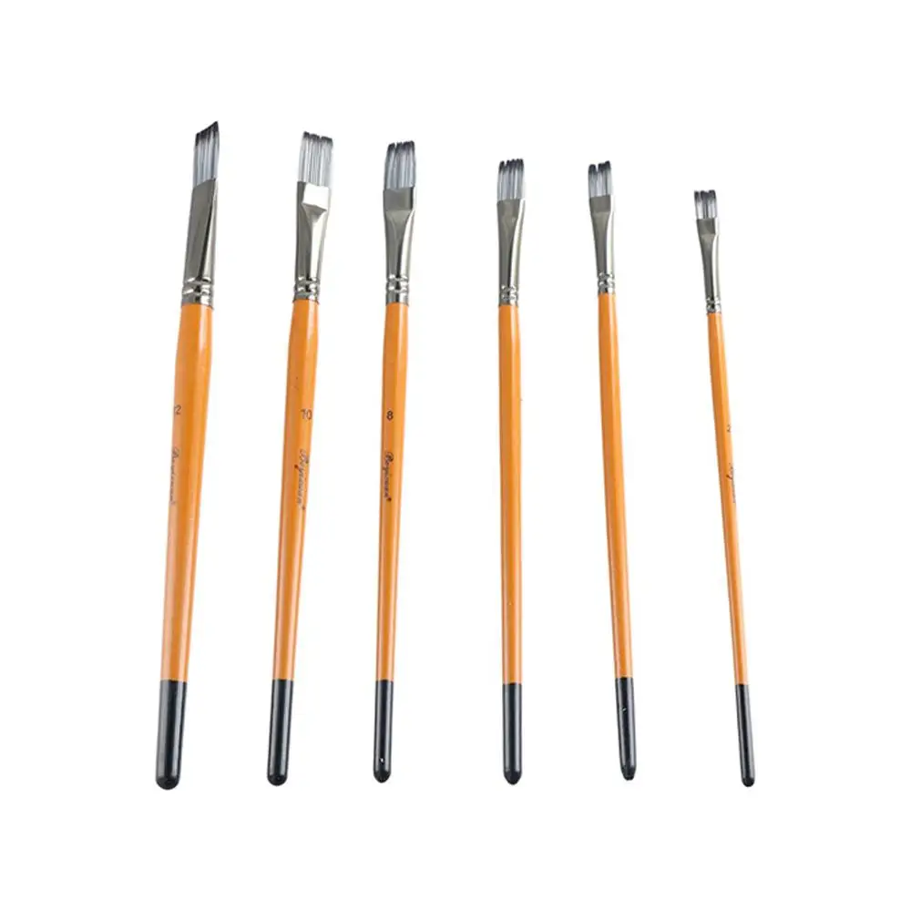 

Synthetic Nylon Hair Painting Brushes Kits Round Head Wooden Handle Art Paint Brushes Stationery Spike Head Art Supplies