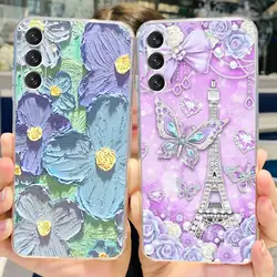 Flower Butterfly Phone Case For Samsung Galaxy A14 4G 5G Cover Samsung M14 5G A 14 A145F A146B Coque Fundas Soft TPU Silicone