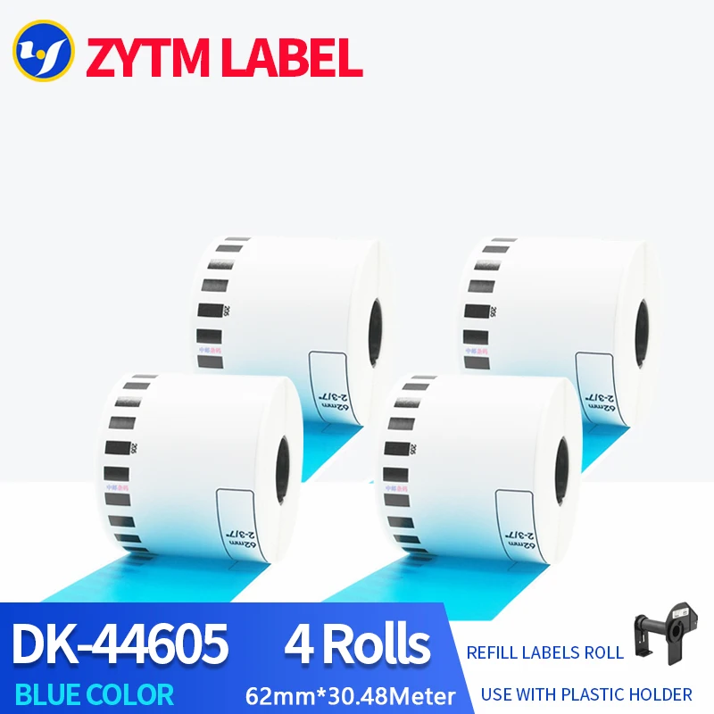 4 Rolls Yellow Brother Generic DK-44605 Label Continuous Compatible for QL-570/580/700/710/720NW Thermal Printer DK-4605 DK44605