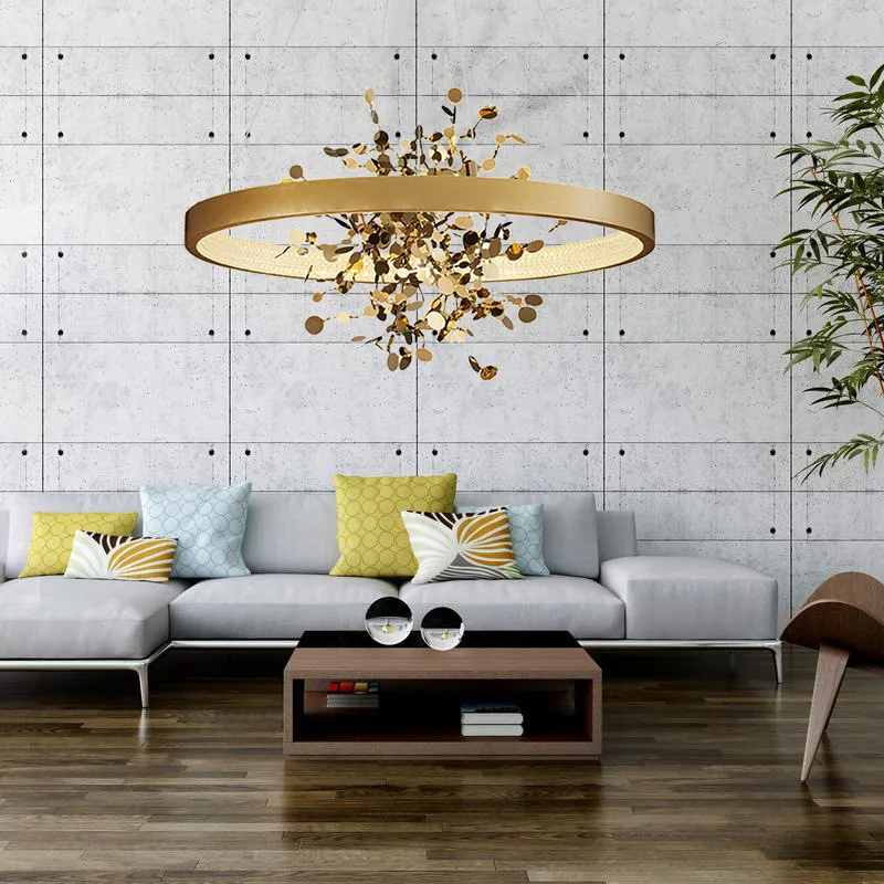 

Round Chandelier Modern Dining Room Lamp Living Room Bedroom Kitchen Home Decoration Master Bedroom Gold Lamp 40/60/80cm