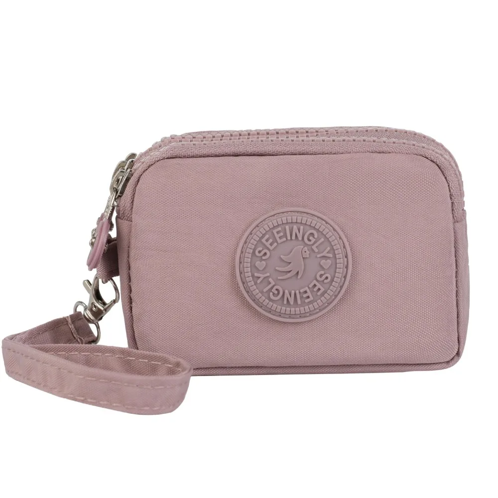 1Pcs Card Holder Coin Bags Three Layers Zipper Coin Purse Waterproof Large Capacity Coin Wallet