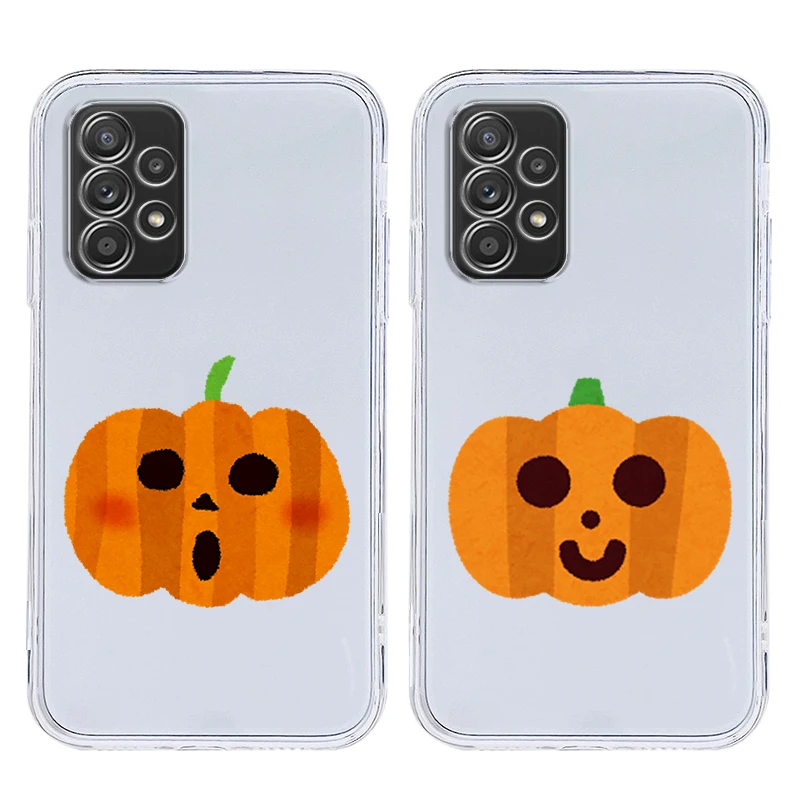 Cartoon Halloween Pumpkin Case For Samsung A37 A57 A15 A13 A35 A55 A51 A71 A41 A05 A17 A23 A25 A33 A53 A73 5G A07 4G Cover