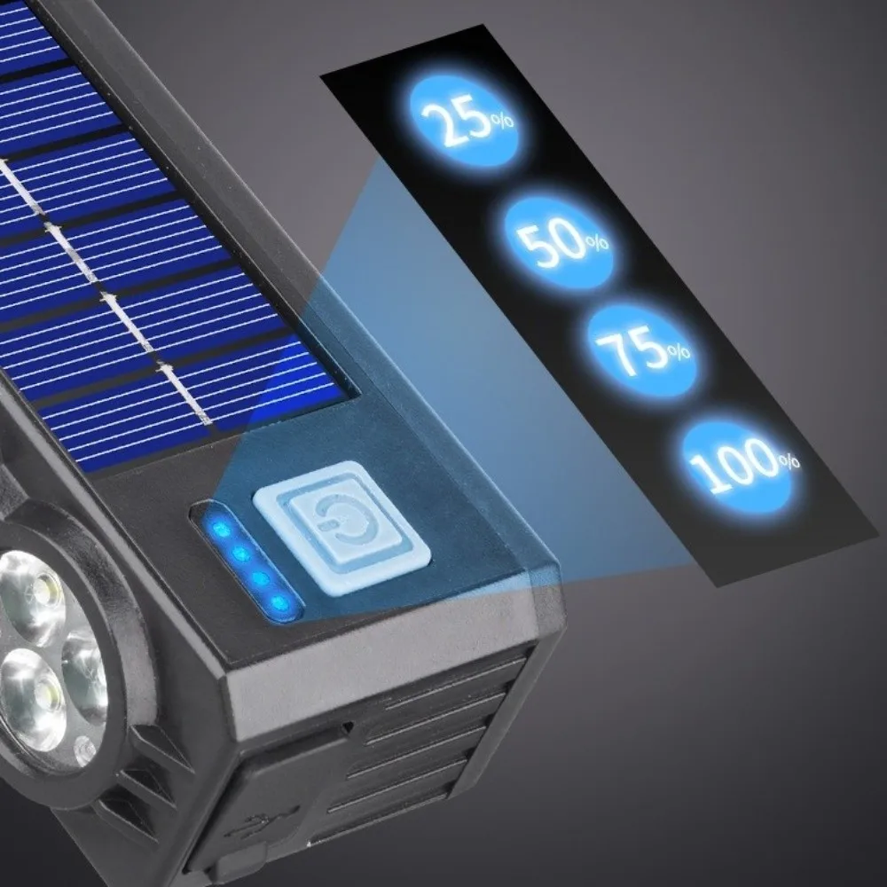 

20LED солнечный велосипедный фонарь, перезаряжаемый через USB, с звуковым сигналом, велосипедная защитная лампа, дисплей мощности, велосипедная фара