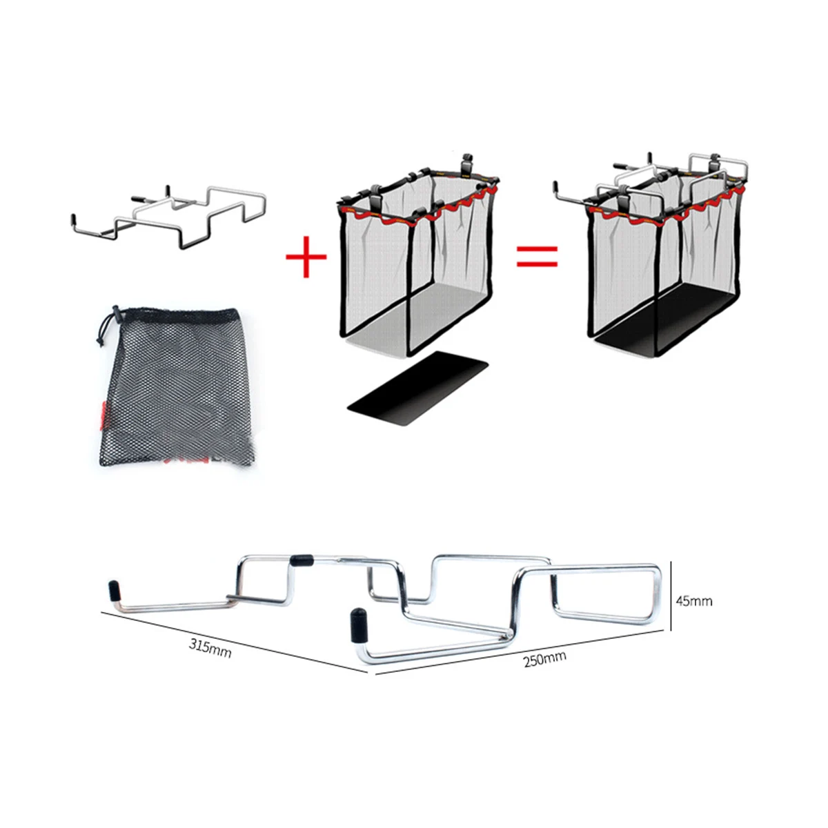 

Storage Net Bag Stuff Storage Mesh Bag for Picnic Outdoor Camping Kitchen Folding Table Hanging Net - Size L