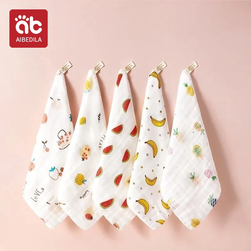 AIBEDILA Bib Pacifier Cloth Baby Burp Cloths Stuff for Babies Babets Muslin Hydrophilic Bibs Spit Gauze Square Towel Baby AB2789