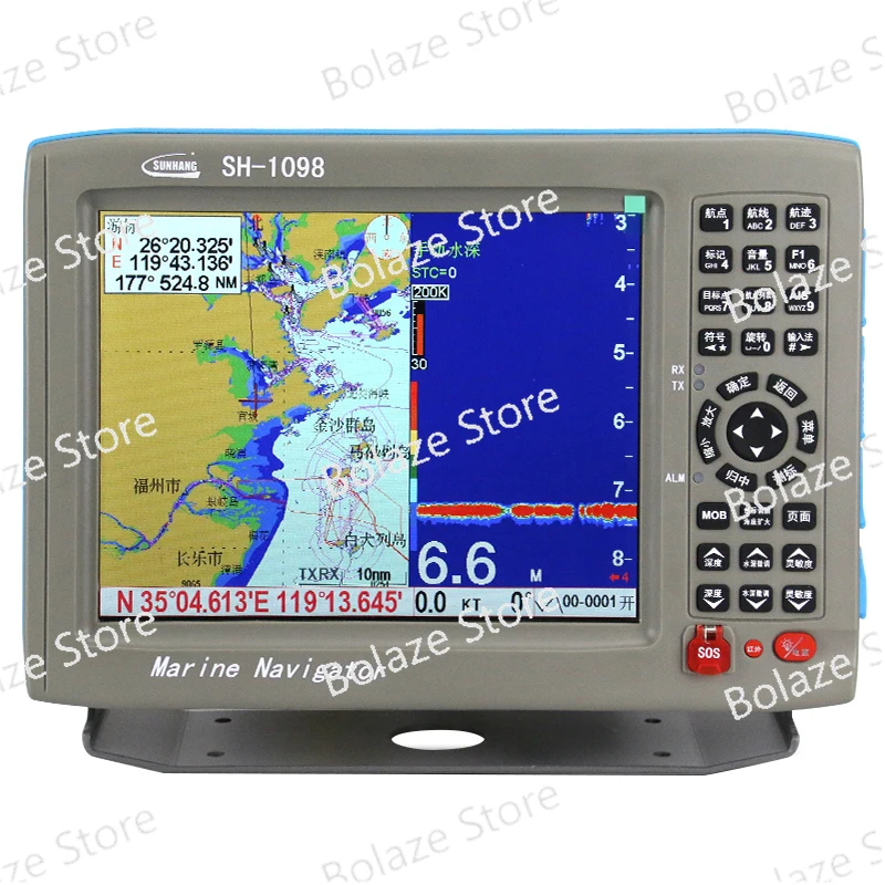 

Marine GPS Satellite Navigator Fish Detector Multi-Function 10-Inch Three-in-One SF SH-1098F